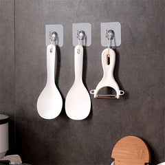 10pcs Sticky Horn Hook Self Adhesive Wall Hook Punch Traceless Hanging Storage