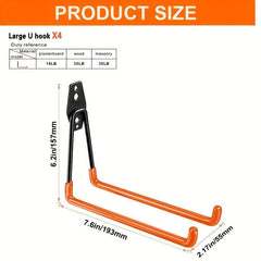 Heavy Duty Garage Hooks 4pcs Utility Wall Mount Hangers