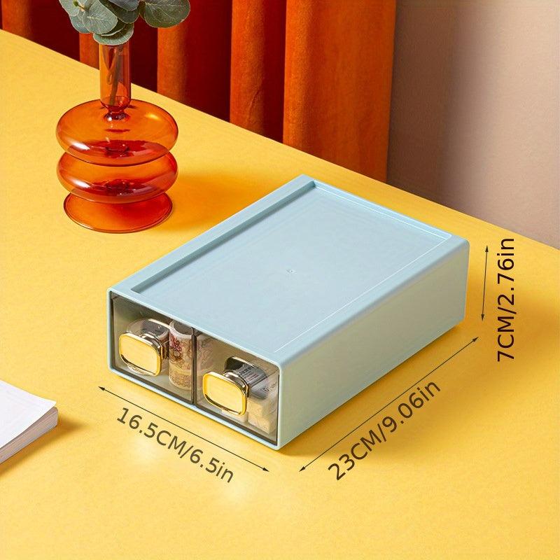 Stackable Desktop Organizer With Drawer Plastic Desk Stationery Organizer