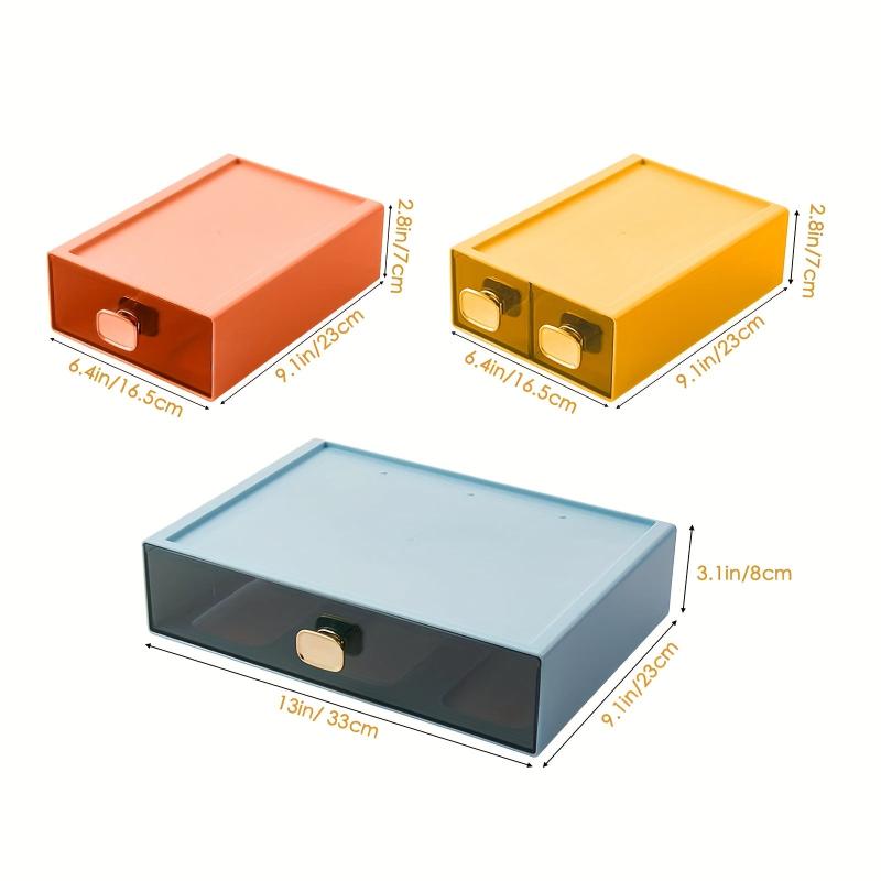 Stackable Desktop Organizer With Drawer Plastic Desk Stationery Organizer