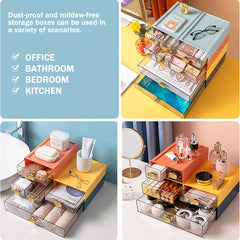 Stackable Desktop Organizer With Drawer Plastic Desk Stationery Organizer