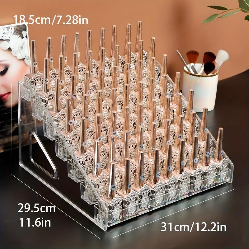 1pc Nail Polish Storage Rack Acrylic Desktop Display Holder Transparent Box