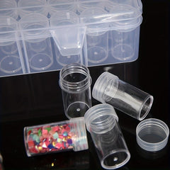 Clear Plastic Bead Storage Container Nail Art Box Mini Jewelry Bottles