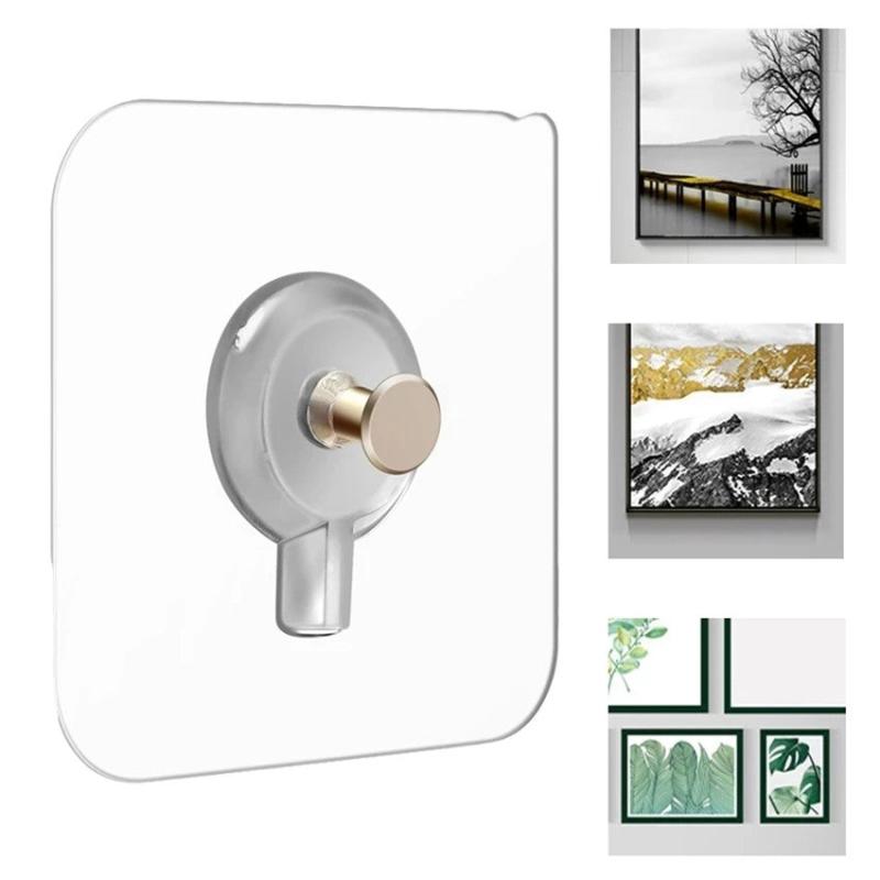 6pcs Adhesive Nail Hook Sticky Sticker for Hanging Storage Display