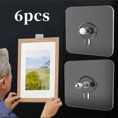6pcs Adhesive Nail Hook Sticky Sticker for Hanging Storage Display