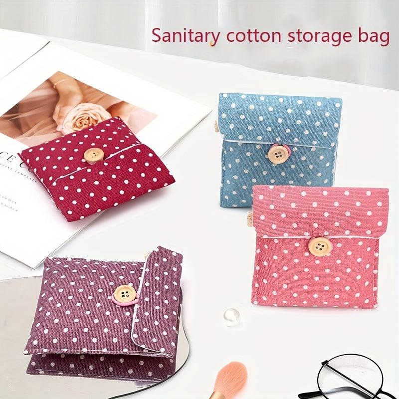 Large Capacity Cotton Linen Sanitary Napkin Storage Bag