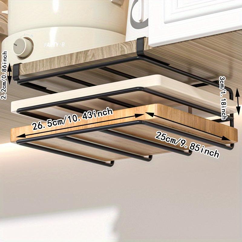 Stainless Steel Under Cabinet Storage Rack for Cutting Boards and Pot Covers