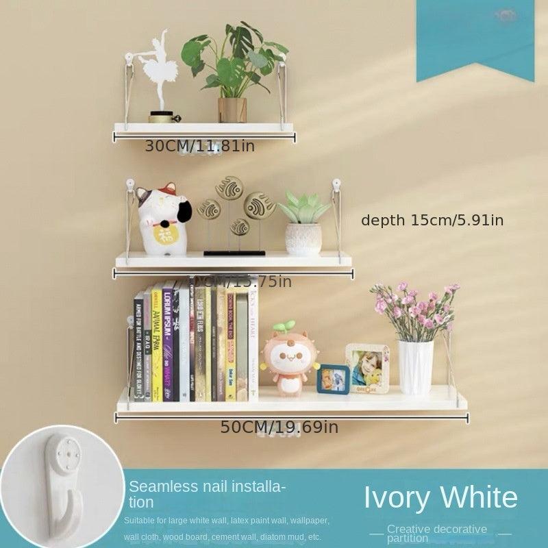 3pcs Wooden Floating Shelf Wall Mount Storage Rack Decor Set
