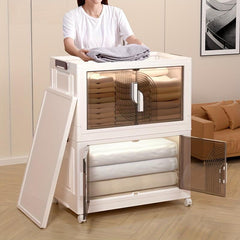 Foldable & Stackable Storage Box with Lid Large Capacity for Living Room