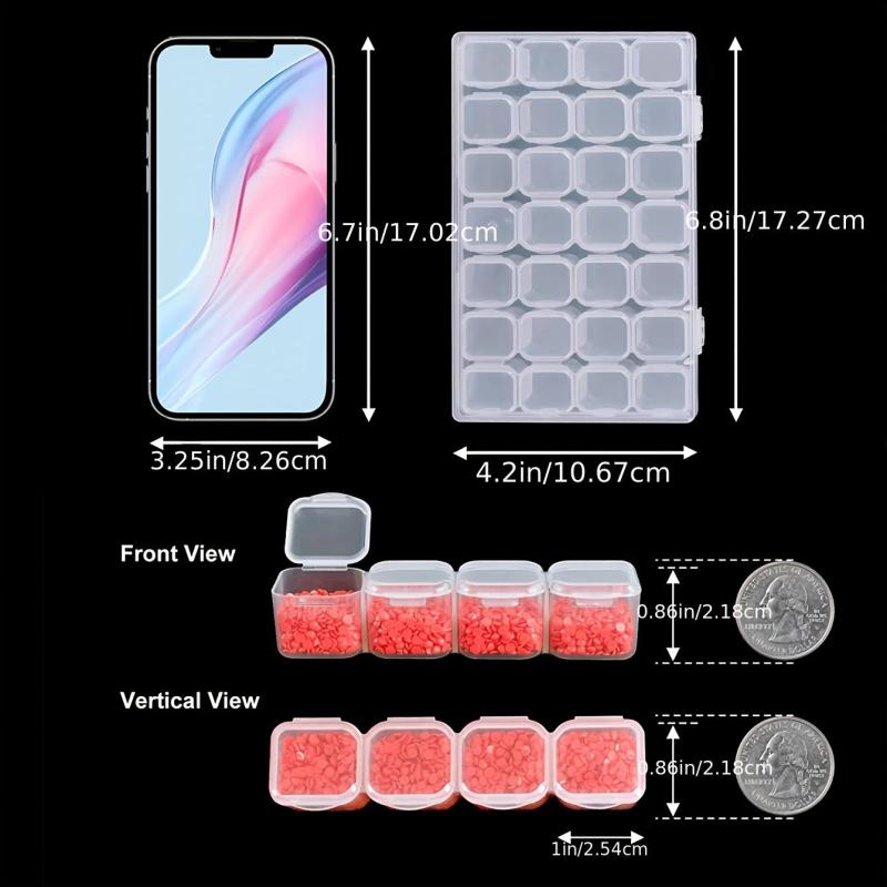 Grid Plastic Jewelry Box for Earrings and Nail Art