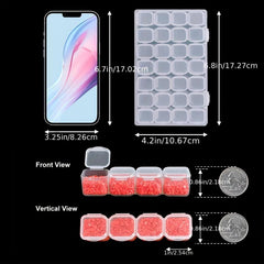Grid Plastic Jewelry Box for Earrings and Nail Art