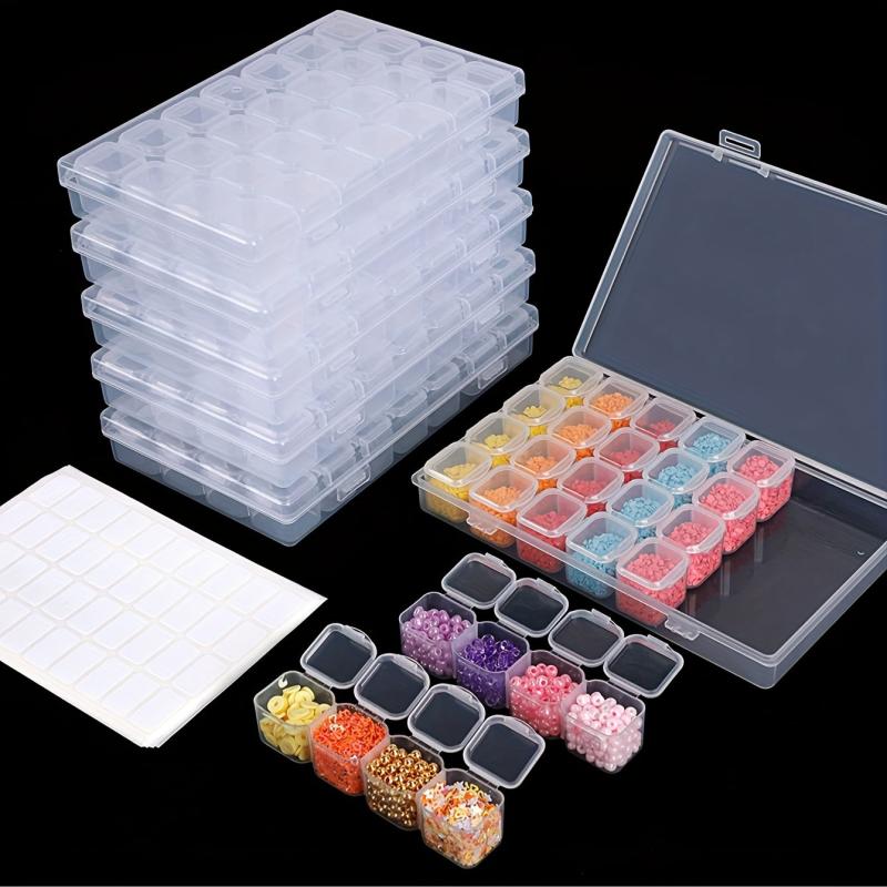 Grid Plastic Jewelry Box for Earrings and Nail Art