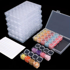 Grid Plastic Jewelry Box for Earrings and Nail Art