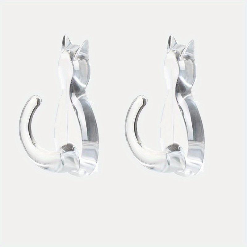 2pcs Cat Tail Hook Wall Hanging Hook Waterproof Hook For Kitchen Toilet Bathroom
