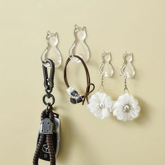 2pcs Cat Tail Hook Wall Hanging Hook Waterproof Hook For Kitchen Toilet Bathroom
