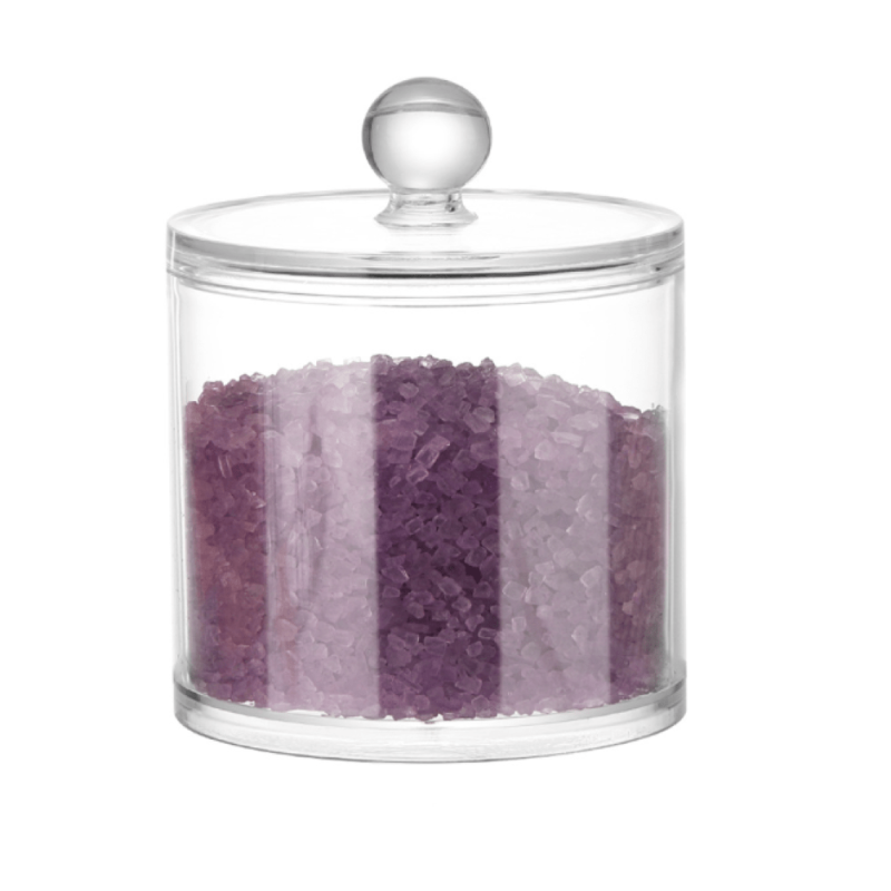 Acrylic Swab Organizer with Lid for Makeup Swabs - Bathroom and Dresser Storage