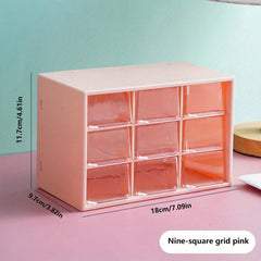 Grid Plastic Storage Box for Cosmetics Jewelry and Sundries