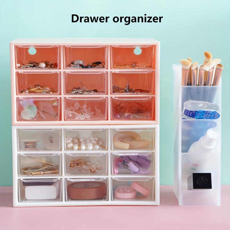 Grid Plastic Storage Box for Cosmetics Jewelry and Sundries