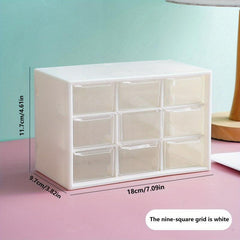 Grid Plastic Storage Box for Cosmetics Jewelry and Sundries