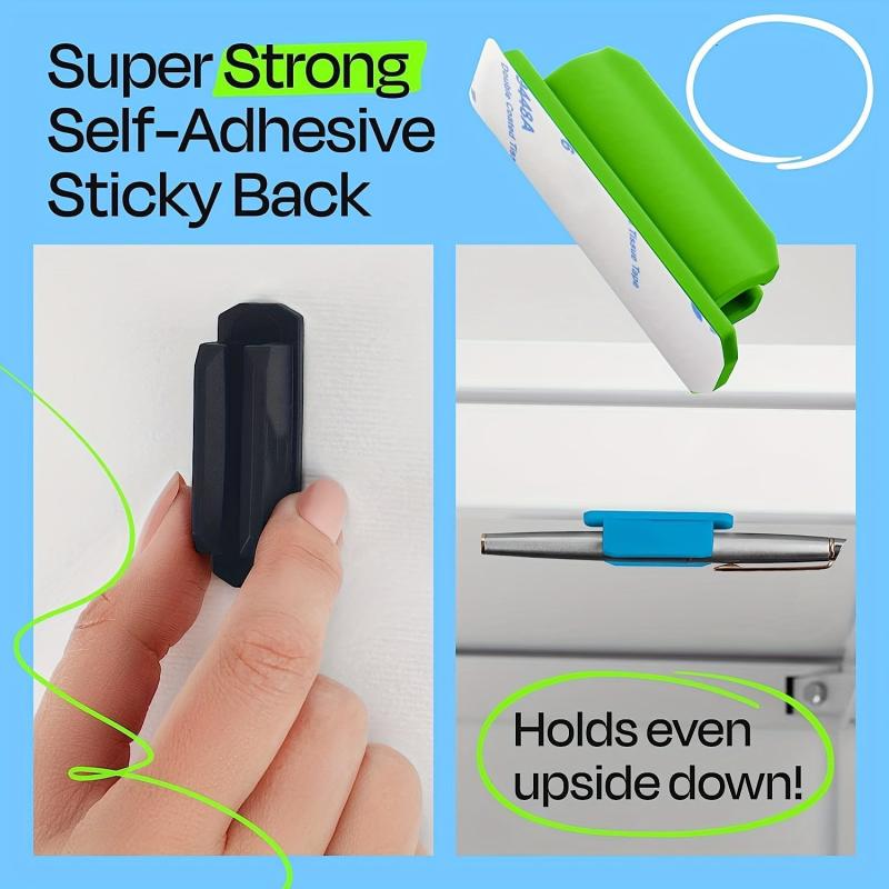 1pc Desk Sticky Pen Clip Desktop Storage Pen Clip Ball Pen Pencil Holder