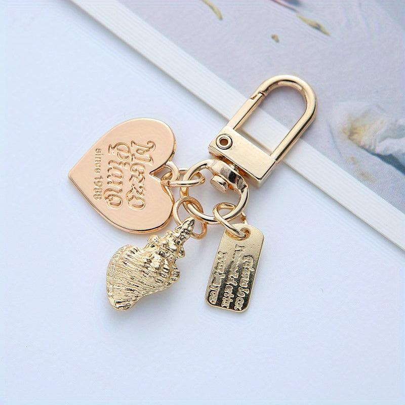 Faux Pearls Shell Heart Keychain Bag Pendant Mother's Gift