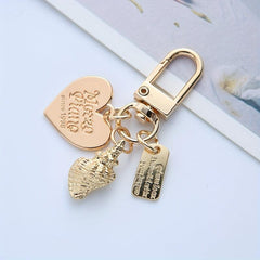 Faux Pearls Shell Heart Keychain Bag Pendant Mother's Gift