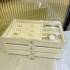 Large Capacity Flannelette Jewelry Box Organizer for Earrings Necklaces Rings