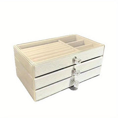 Large Capacity Flannelette Jewelry Box Organizer for Earrings Necklaces Rings