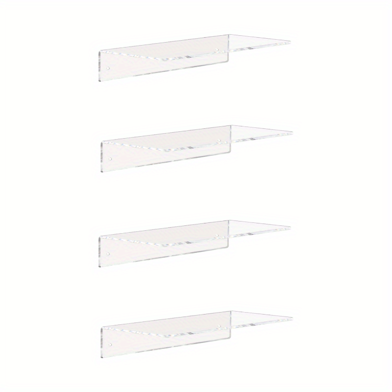 Clear Acrylic Floating Wall Shelf for Figures Plant Photo Storage