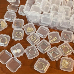10pcs Plastic Clear Jewelry Storage Containers Portable Buckle Box