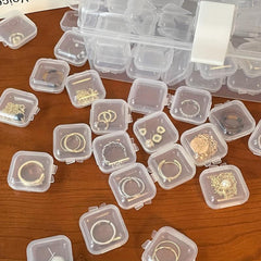 10pcs Plastic Clear Jewelry Storage Containers Portable Buckle Box
