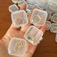 10pcs Plastic Clear Jewelry Storage Containers Portable Buckle Box