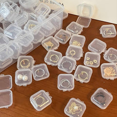 10pcs Plastic Clear Jewelry Storage Containers Portable Buckle Box