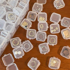 10pcs Plastic Clear Jewelry Storage Containers Portable Buckle Box
