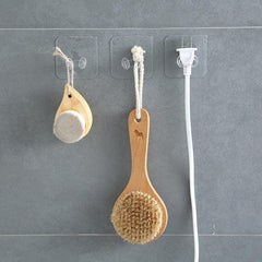 2pcs Transparent Wall Hook Self Adhesive Holder for Power Plug Socket
