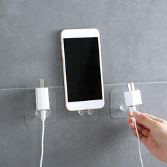 2pcs Transparent Wall Hook Self Adhesive Holder for Power Plug Socket