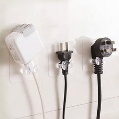 2pcs Transparent Wall Hook Self Adhesive Holder for Power Plug Socket