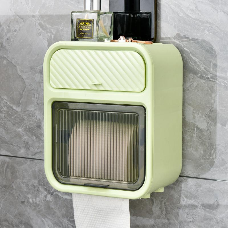 Wall Mounted Tissue Holder, Waterproof Toilet Storage C
