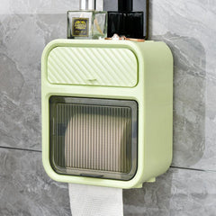 Wall Mounted Tissue Holder, Waterproof Toilet Storage C