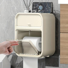 Wall Mounted Tissue Holder, Waterproof Toilet Storage C