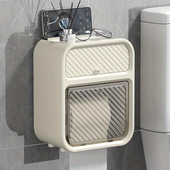 Wall Mounted Tissue Holder, Waterproof Toilet Storage C
