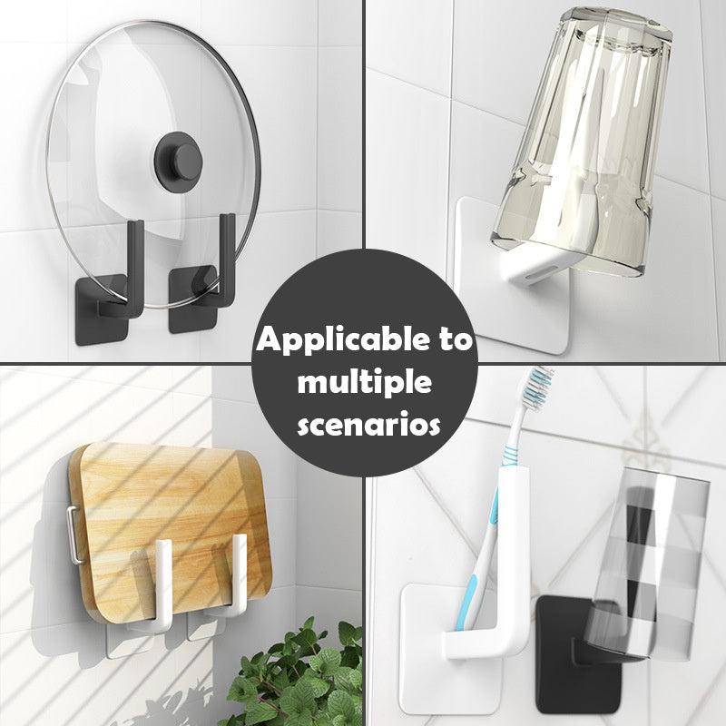 3pcs L Shape Wall Hook Adhesive Holder Coats Towels Kitchen Bathroom
