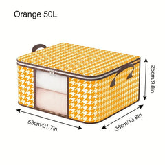 Large Capacity Visible Window Houndstooth Quilt Storage Bag