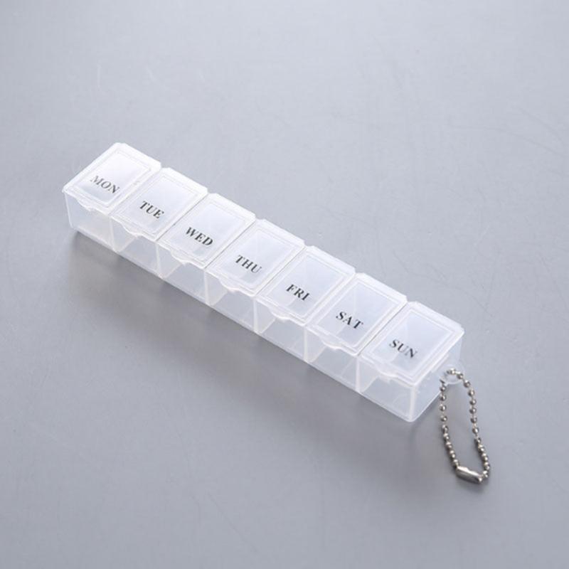 Pink Weekly Pill Case Dispenser Dustproof Pillbox Organizer