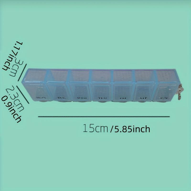 Pink Weekly Pill Case Dispenser Dustproof Pillbox Organizer