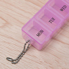 Pink Weekly Pill Case Dispenser Dustproof Pillbox Organizer