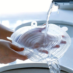 6pcs Silicone Stretch Lids Leak-proof Caps Vacuum Seal Suction Cover