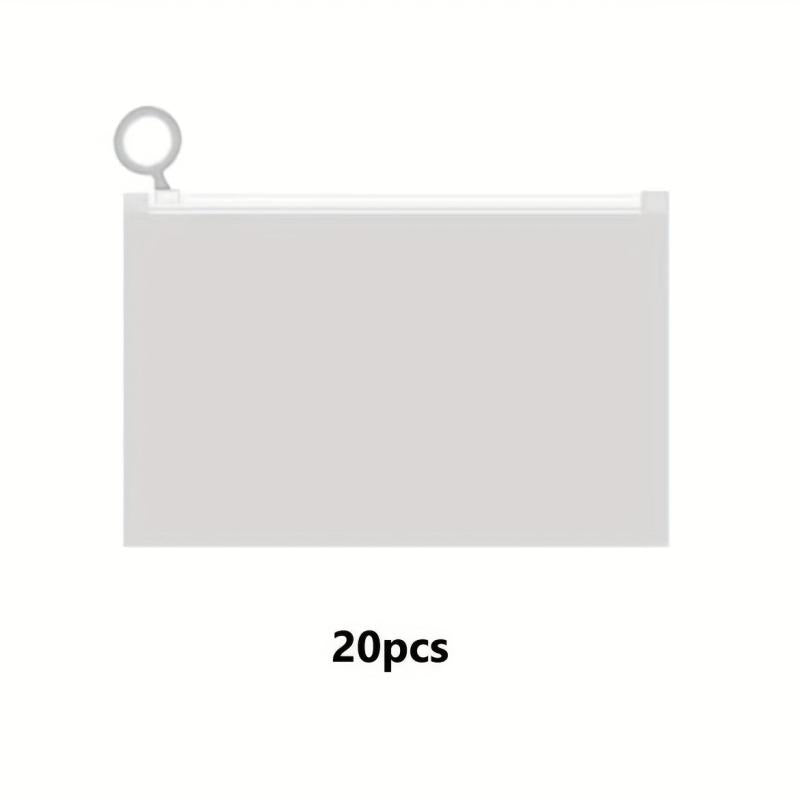 20pcs Clear Zippered Storage Bags for Various Items Household Storage