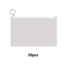 20pcs Clear Zippered Storage Bags for Various Items Household Storage