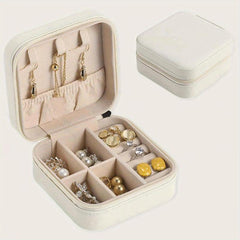 Portable Jewelry Storage Box Travel Earrings Necklace Ring Case